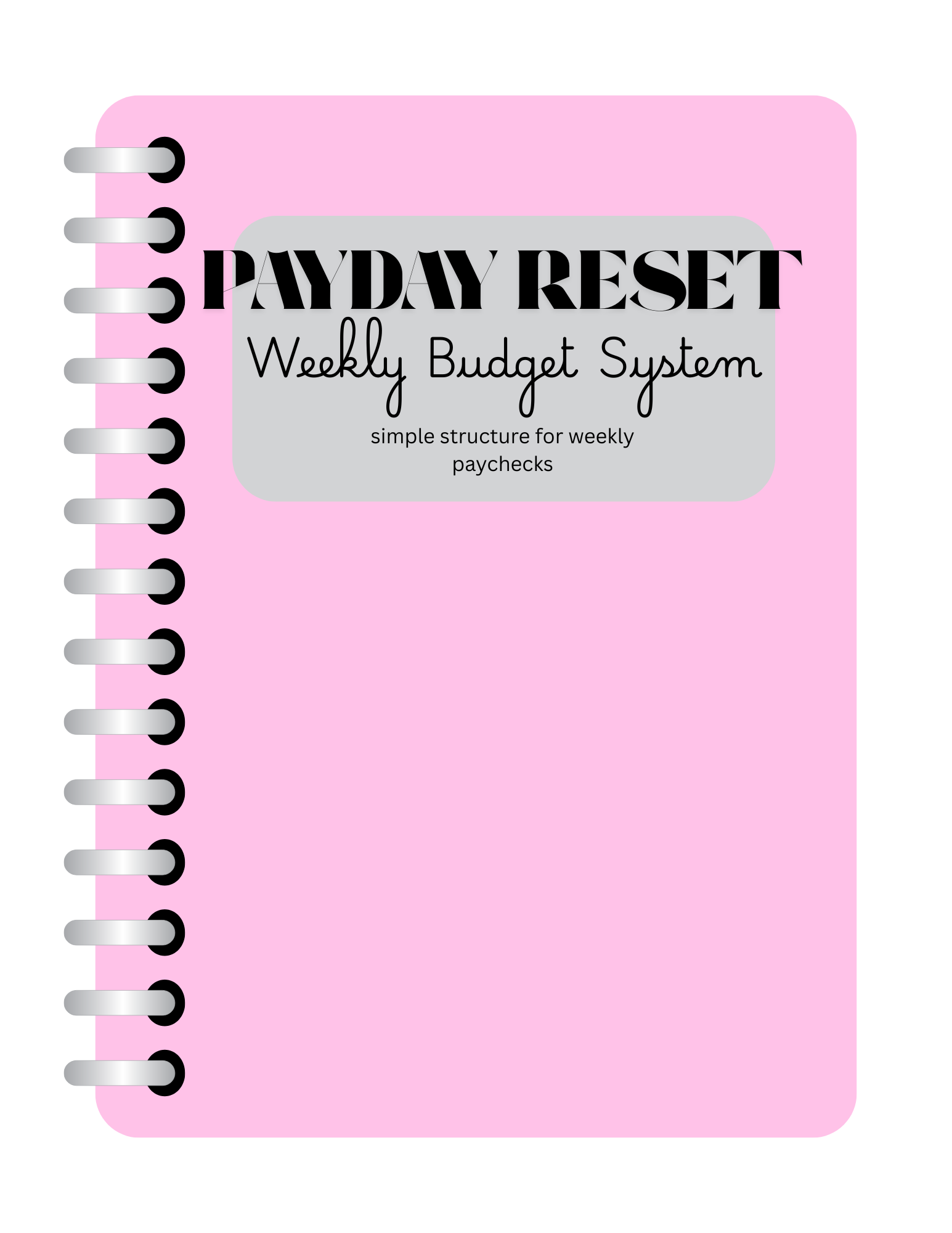 Payday Reset. Weekly Budget System